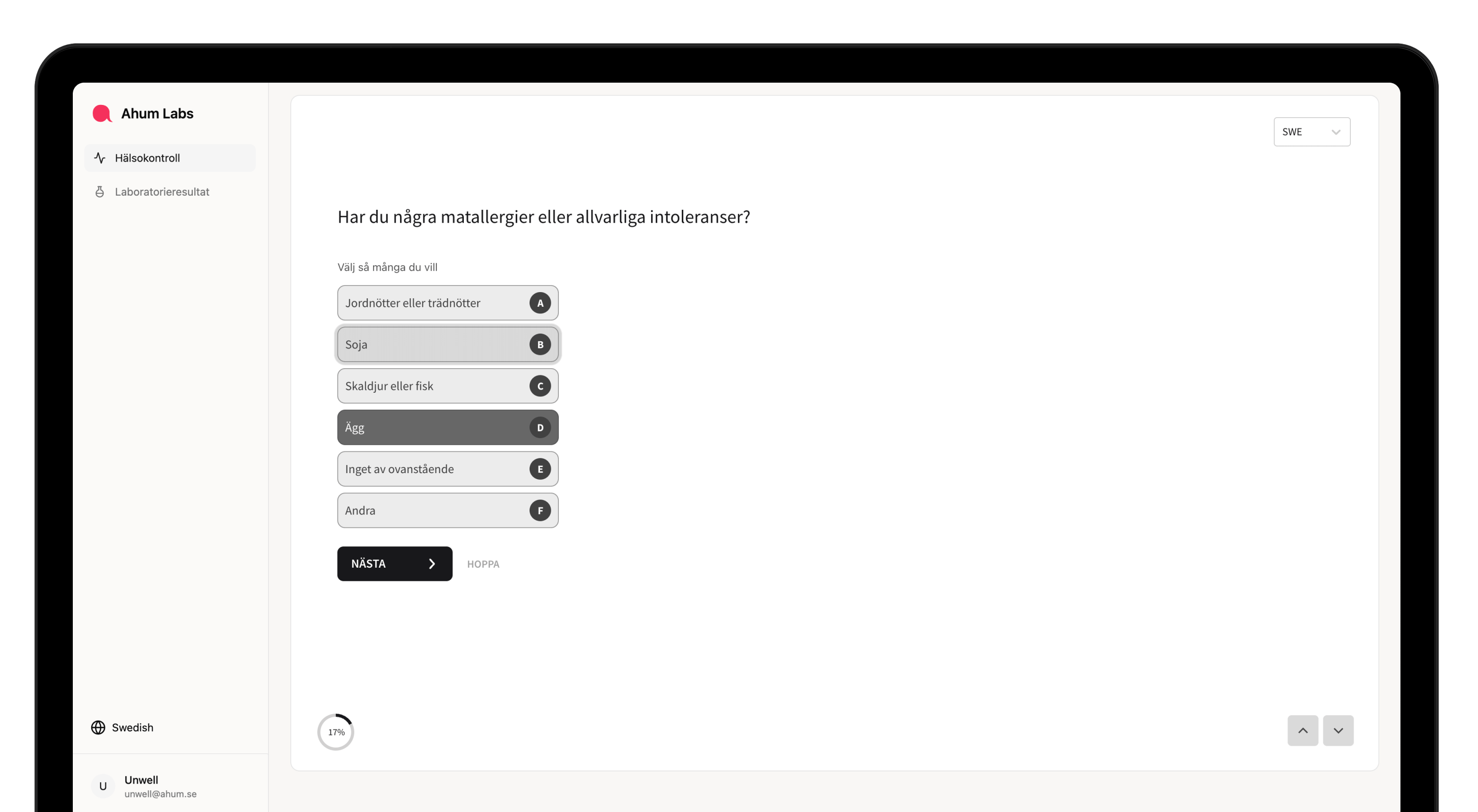 Åhum service screenshot 2